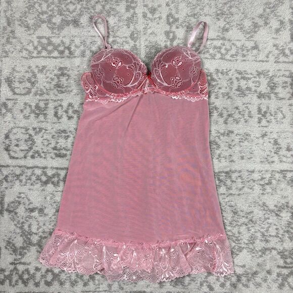 Vintage Sheer Babydoll Slip Dress Tank Top Fairy Grunge Y2K Coquette Size Medium - Picture 1 of 4